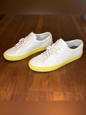 Kūlson “One” Fresh Juice Men's sz 12 White Leather Yellow Sole Sneakers EU 46